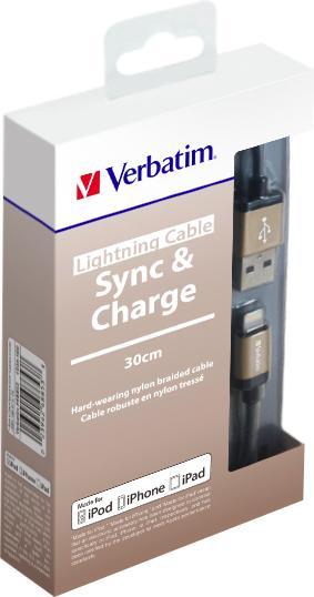 Image du produit Verbatim Câble Lightning - Or champagne - (0.30 m, USB 2.0)