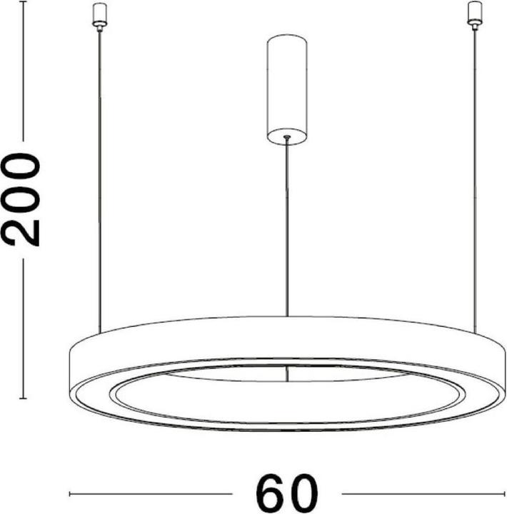 Productafbeelding Nova Luce STING LED hanglamp brons 40W warm wit 200x60cm dimbaar 9558602 (2153 lm)