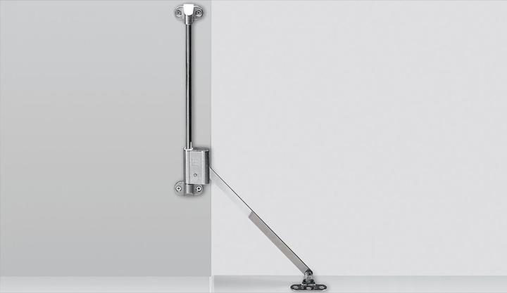 Actual product image Hettich Damper holder Classic D with bearing L 258 D steel nickel-plated with brake system length 350 mm