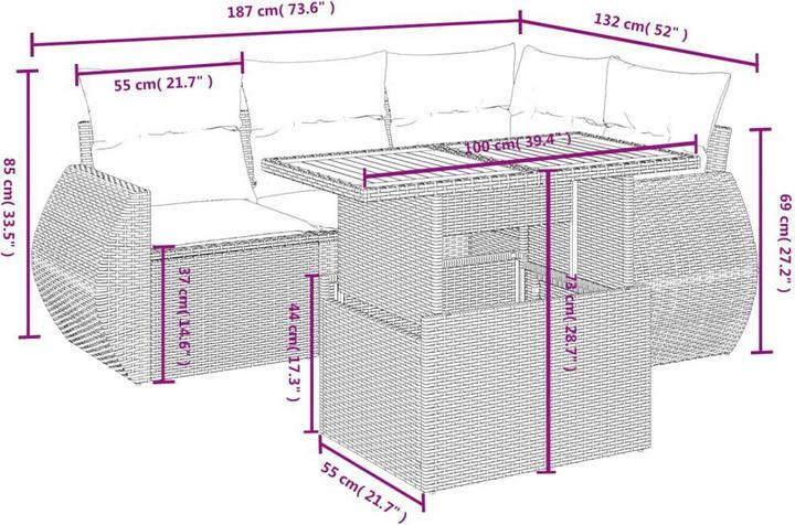 Produktbild vidaXL Garten Sofagarnitur