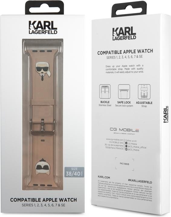 Image du produit Karl Lagerfeld Pasek KLAWMSLCKP Apple Watch 38/40/41mm ró?owy/pink strap Silicone Karl & Choupette H (Montre 38mm)