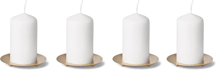 Actual product image Novaliv Set of 2 Candle Plates Decorative Plate GOLD 3 Feet Diameter 12cm Advent Wreath Candle Holder