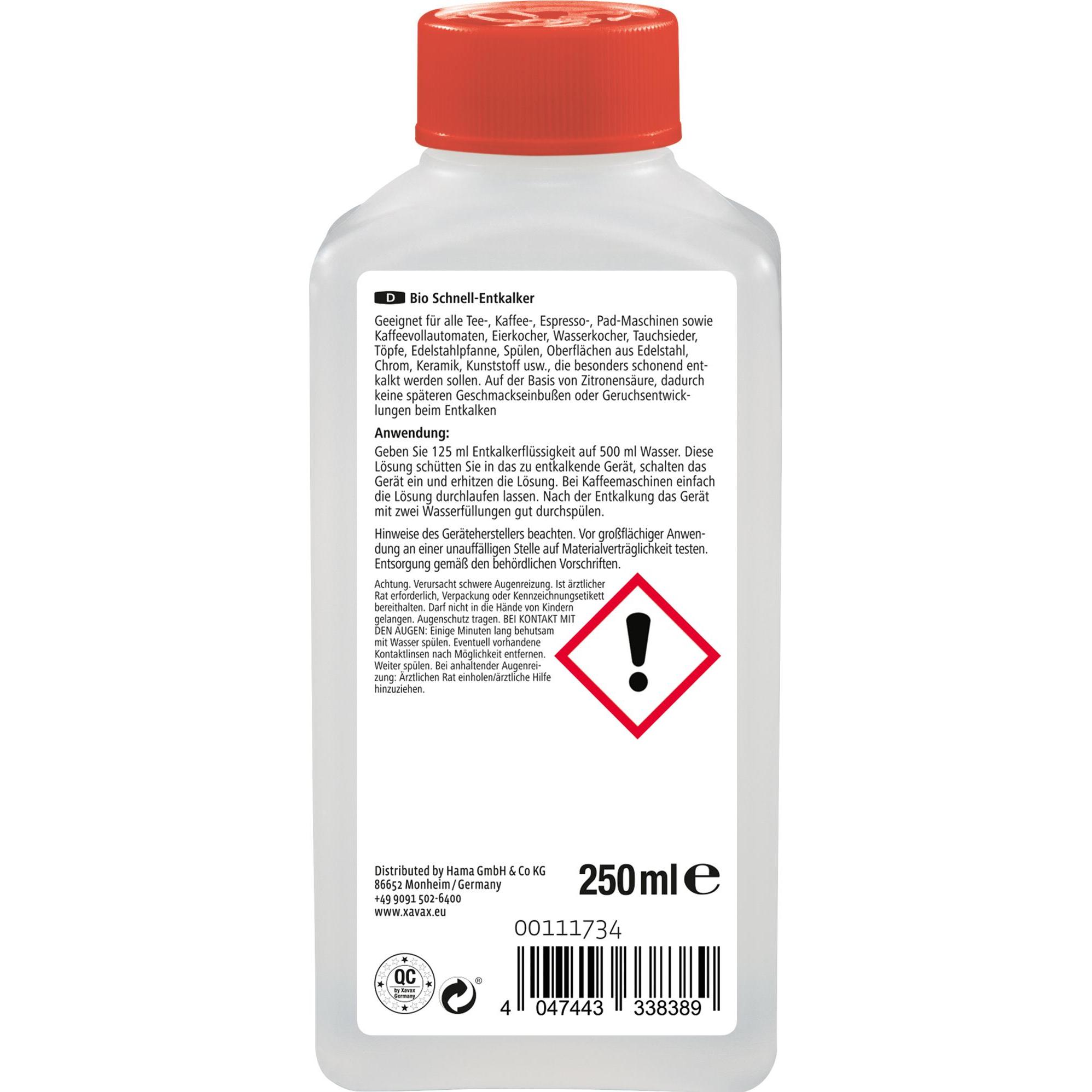 Hama 00111734 Entkalker Haushaltsgeräte Flüssigkeit (gebrauchsfertig) (250 ml) (00111734)
