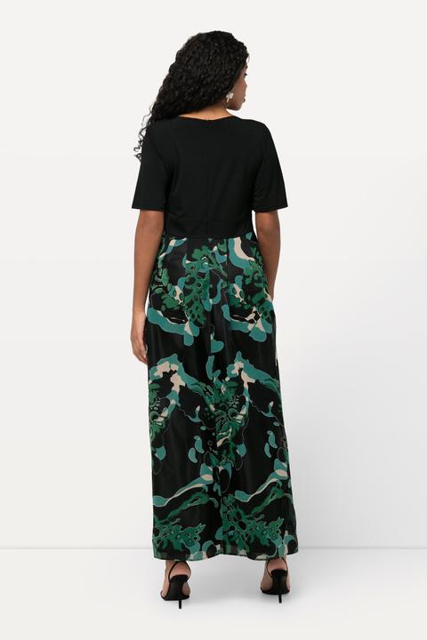 Produktbild Ulla Popken Ausbrenner-Maxikleid, A-Linie, V-Ausschnitt, Halbarm (46, 48)