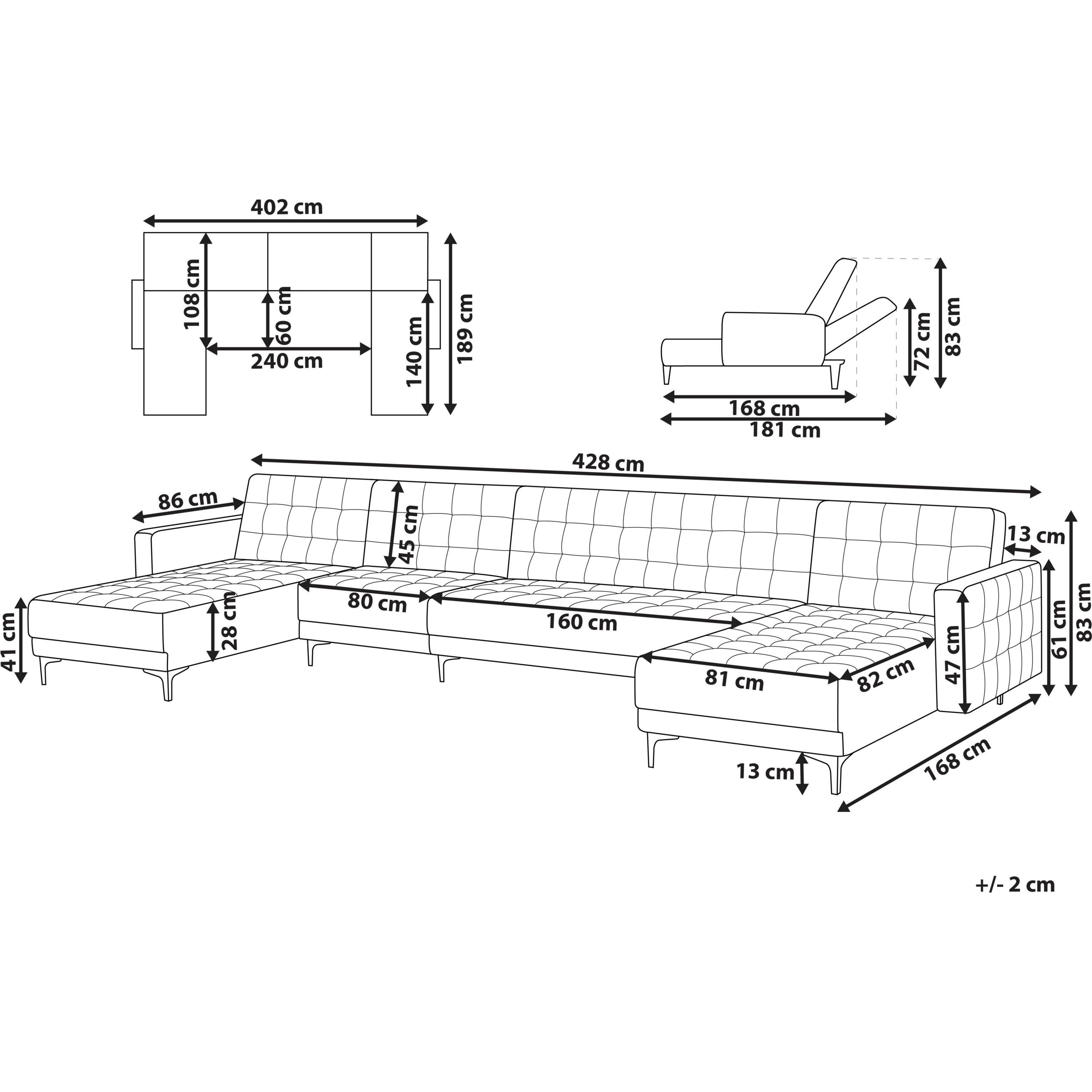 Thumbnail - Beliani, Sofa, Aberdeen (3-Sitzer)