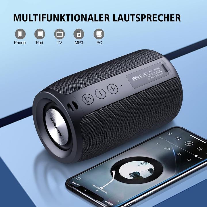 Image du produit Zealot Bluetooth-Lautsprecher S32 mit IPX5 und 12h Spielzeit (12 h, Fonctionnement sur batterie)