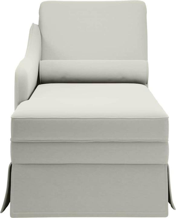 Actual product image vidaXL Chaise longue with bolster and right armrest cream velvet