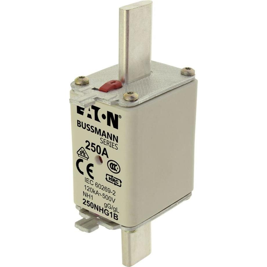 Eaton, Sicherung, 250NHG1B NH-Sicherung mit mechanischer Sicherungsanzeige Sicherungsgrösse = 1 250A 500V 3St. (NH-DIN S...
