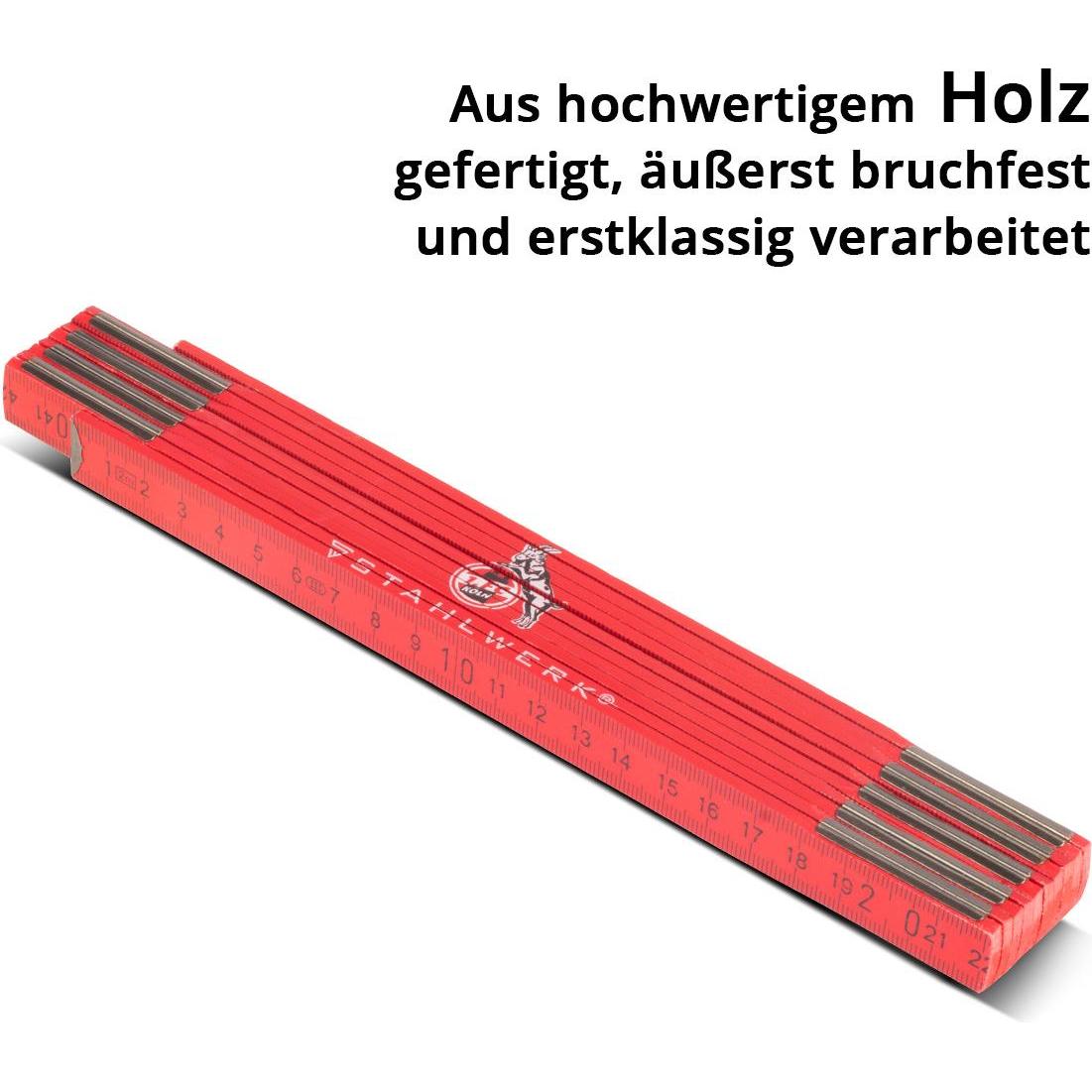 Thumbnail - Stahlwerk, Längenmesswerkzeug, Zollstock 1. FC Köln Edition 2er Set 2 m Meterstab Gliedermassstab (M)