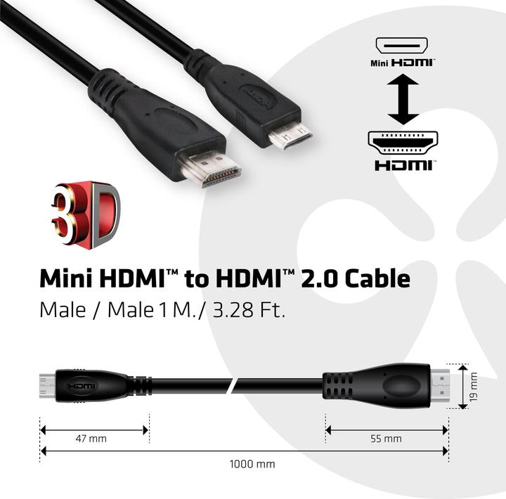 Produktbild Club 3D HDMI (Typ A) — mini HDMI (Typ C) (1 m)
