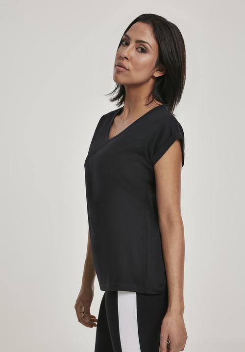 Produktbild Urban Classics Ladies Round V-Neck Extended Shoulder Tee (XS)