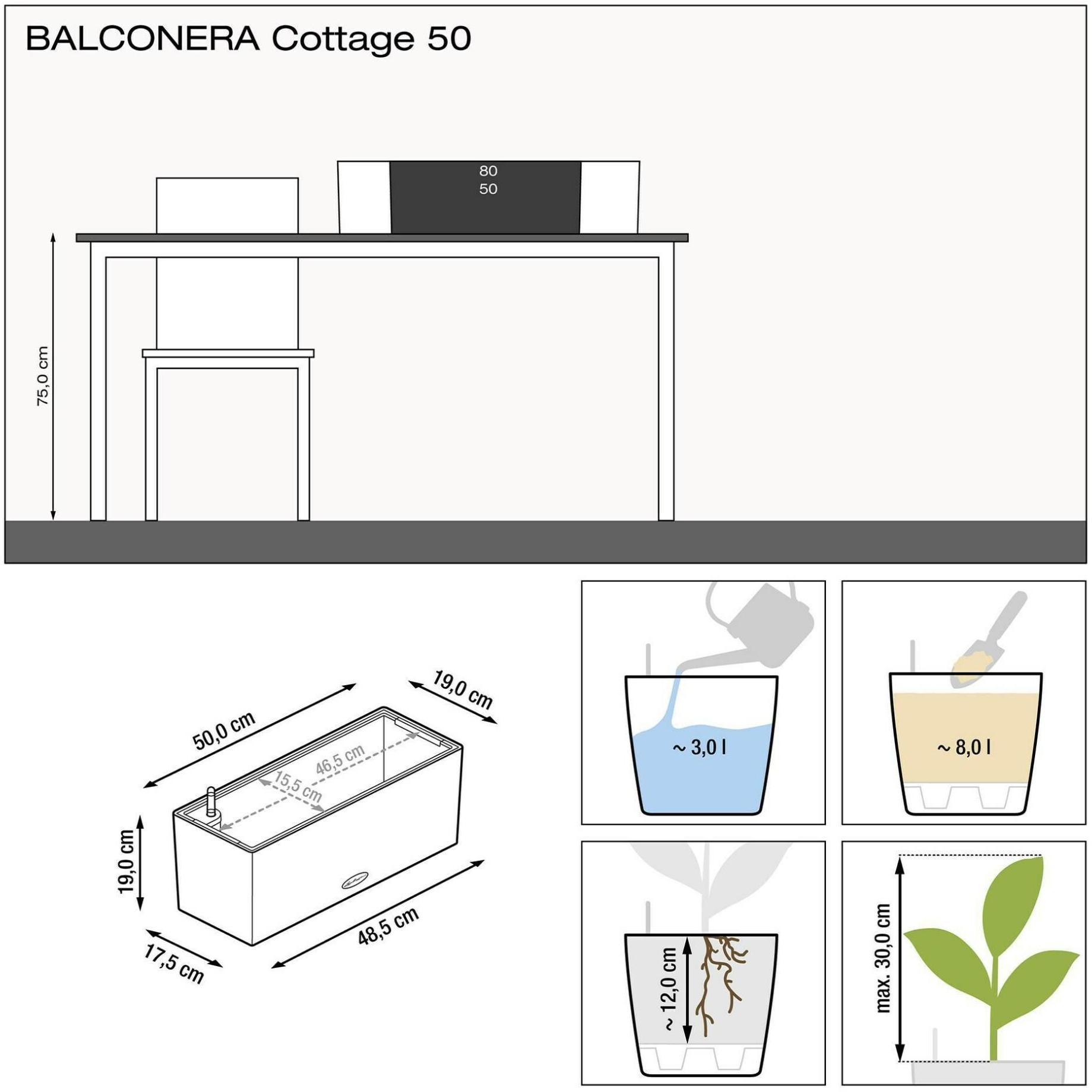 Thumbnail - Lechuza, Blumentopf, Balconera Cottage (19 cm)