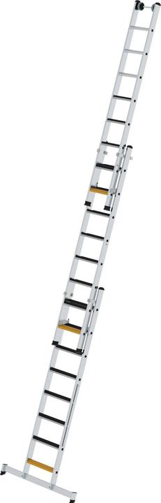 Produktbild Munk Stufen-Mehrzweckleiter 3-teilig mit nivello-Traverse und clip-step R13 3x8 Stufen (Mehrzweckleiter, 586 cm)