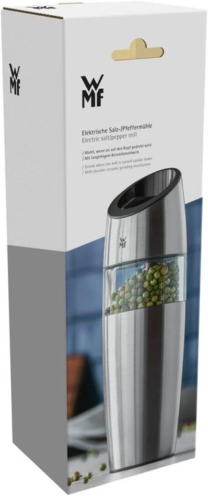 Produktbild WMF Elektrische Mühle 20cm Salz und Pfeffermühle Keramikmahlwerk Glas (Salz, Pfeffer, Chili)