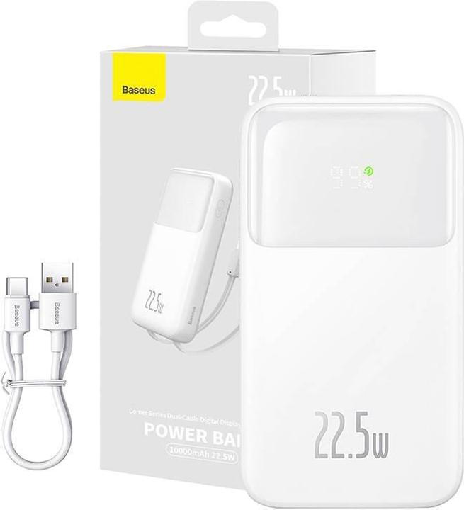 Immagine prodotto Baseus Powerbank Comet 10000mAh, 22.5W (bianco) (10000 mAh, 22.50 W)
