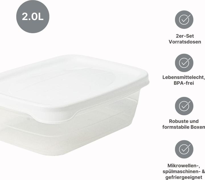 Produktbild Hobby 3er-Set Boxen Aufbewahrungsdosen Meal-Prep-Dosen Frischhaltedosen (2 l)