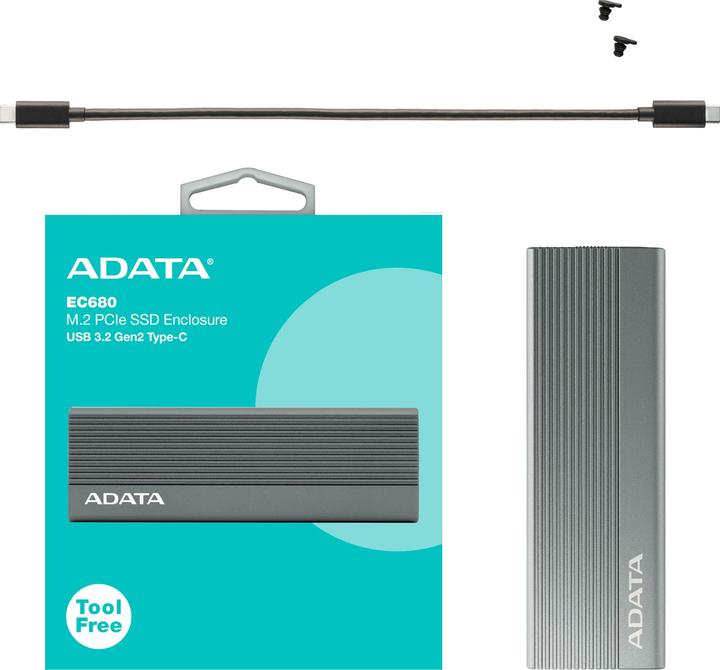 Actual product image Adata Externe SSD M.2 Gehäuse EC680 USB3.2C 10Gbps (M.2)