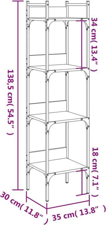 Immagine prodotto vidaXL Bücherregal (35 x 30 x 138.50 cm)