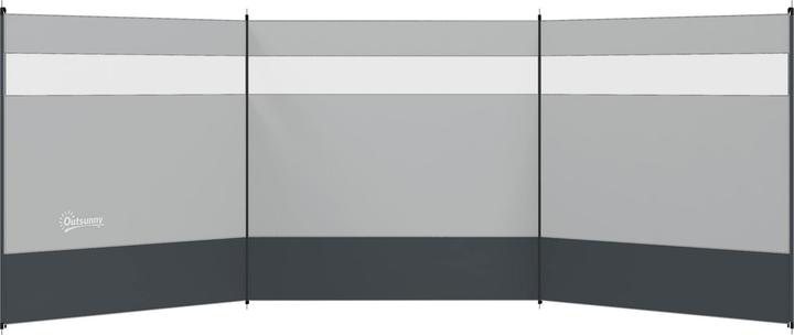 Outsunny Windschutz Polyester, Stahl Grau