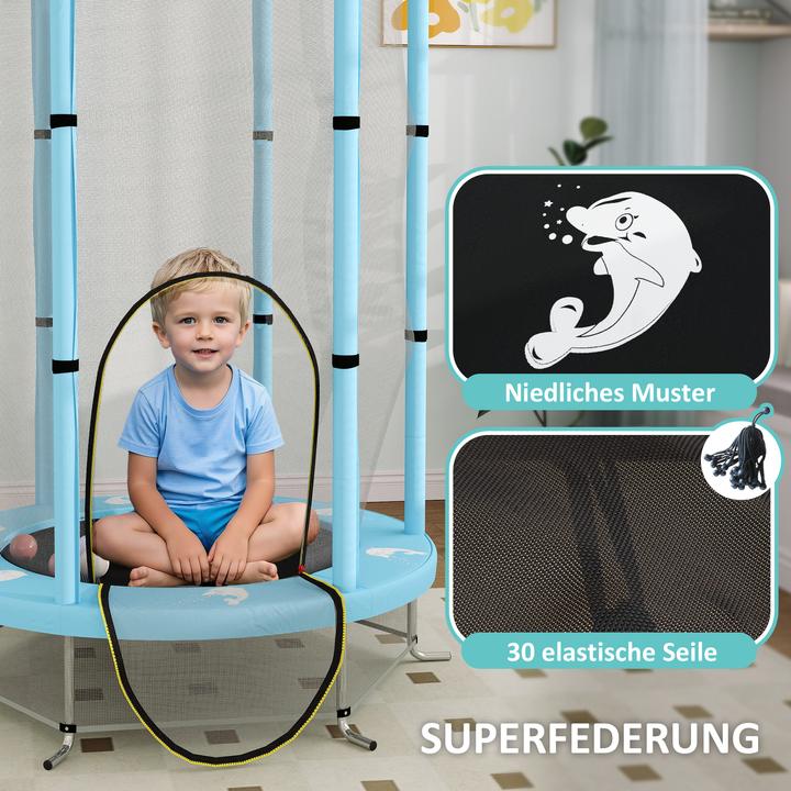 Produktbild Aiyaplay Kinder Trampolin Stahl, Kunststoff Hellblau (140 cm)