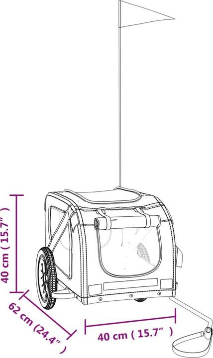 Produktbild vidaXL Fahrradanhänger Hund