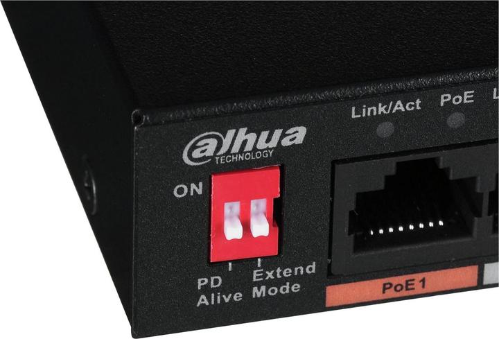 Actual product image Dahua Technology PFS3006-4ET-60 Network Switch Unmanaged Fast Ethernet (10/100) Power over Ethernet (6 ports)