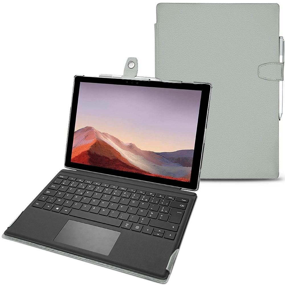 Noreve Lederschutzhülle (Microsoft Surface Pro 7), Tablet Hülle, Grau