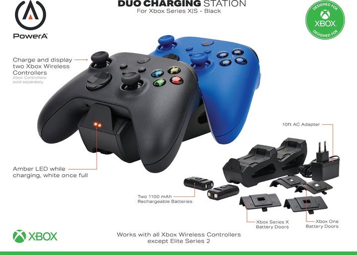Produktbild PowerA Duo Charging Station (Xbox Series X, Xbox One X, Xbox Series S, Xbox One S)