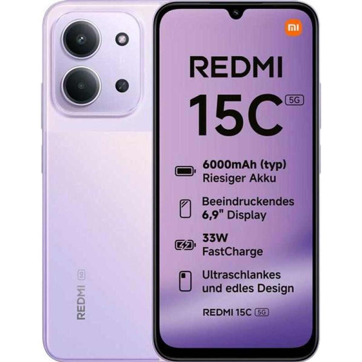 Xiaomi Redmi 15C 5G (256 GB, Dusk purple, 6.90", Dual SIM, 5G), Smartphone, Violett