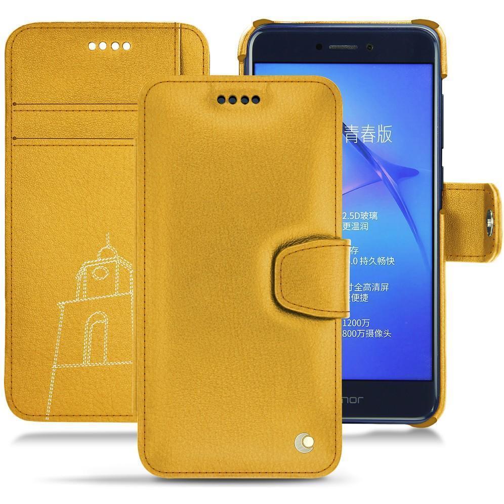 Noreve Lederschutzhülle Wallet (Huawei P8 Lite (2017)), Smartphone Hülle, Gelb