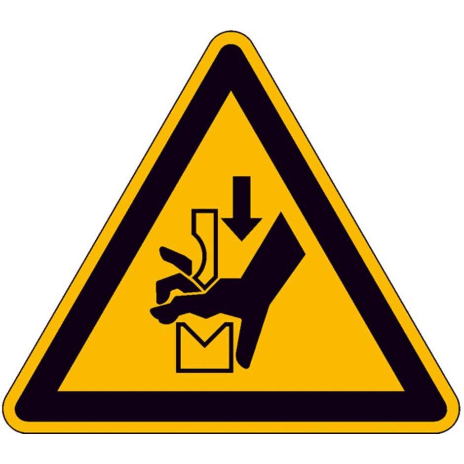 SafetyMarking, Sicherheitskennzeichnung, Warnschild Quetschgefahr Folie selbstklebend 50 mm ISO 7010 10 St.