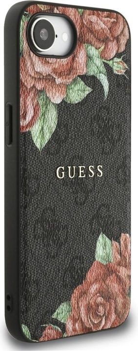 Produktbild Guess Case 4G Flowers Print MagSafe for iPhone 16e black (Apple iPhone 16e)