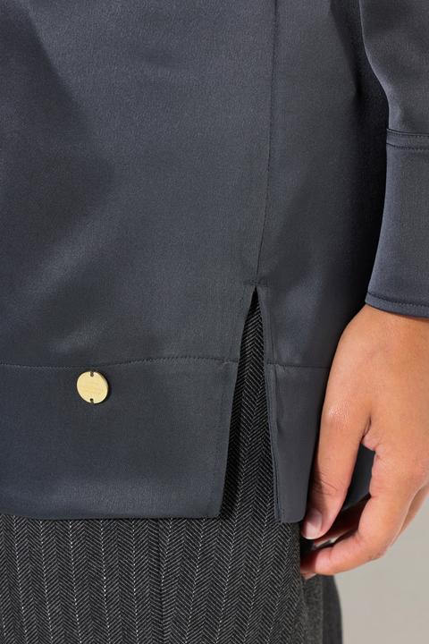 Image du produit Ulla Popken Chemisier en acétate, ligne en A, col chemise et manches longues (60)