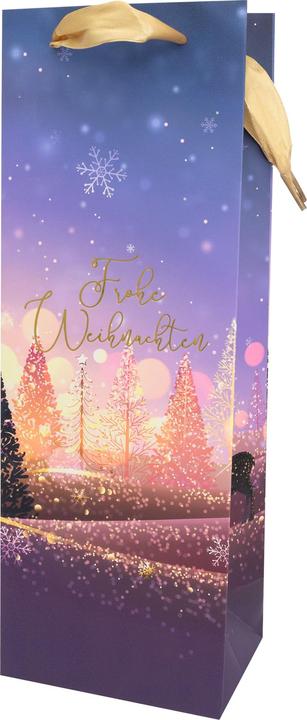Produktbild Idena Flaschentasche Weihnachten lila 12x9x36cm (Flaschentasche)