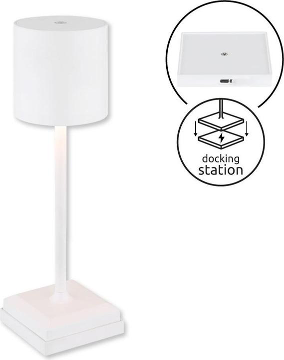 Produktbild Globo Dixon LED Tischleuchte 1,50W Warmweiss Weiss Matt Ø9,3cm 58487W (180 lm)