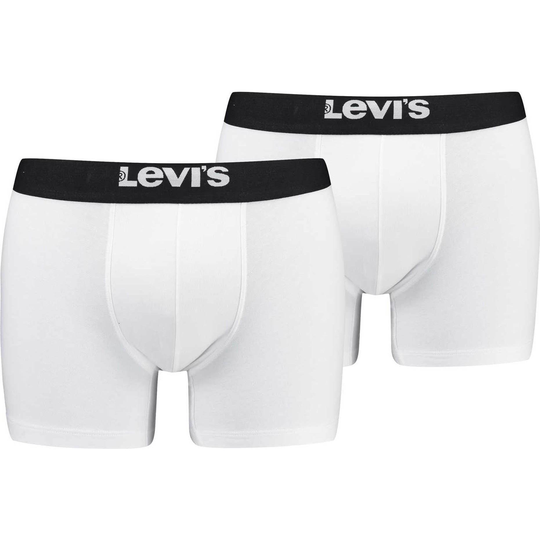 Levis, Herren, Unterhosen, Basic BoxerBrief, Weiss, (M, 2er Pack)