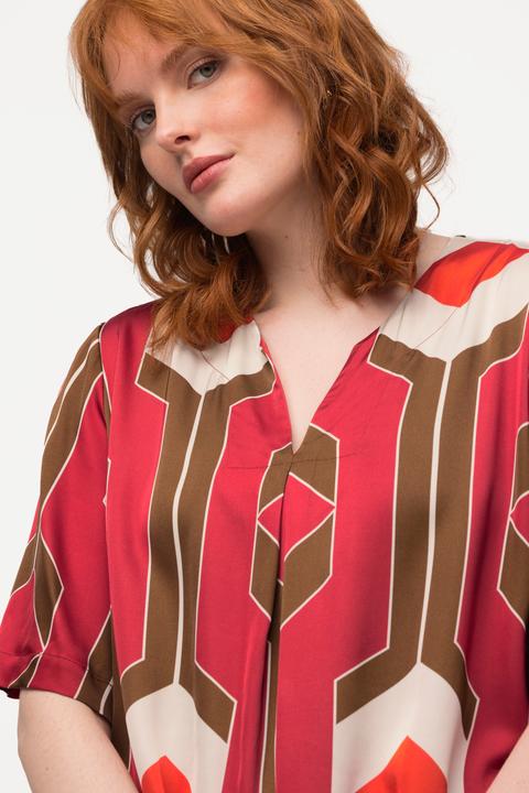 Produktbild Ulla Popken Tunika, Retro-Design, A-Linie, Tunika-Ausschnitt, Halbarm (50, 52)