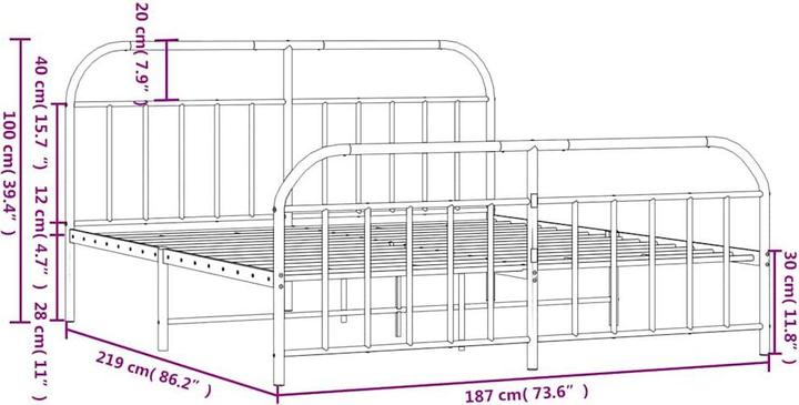 Image du produit vidaXL Bettgestell (183 x 213 cm)