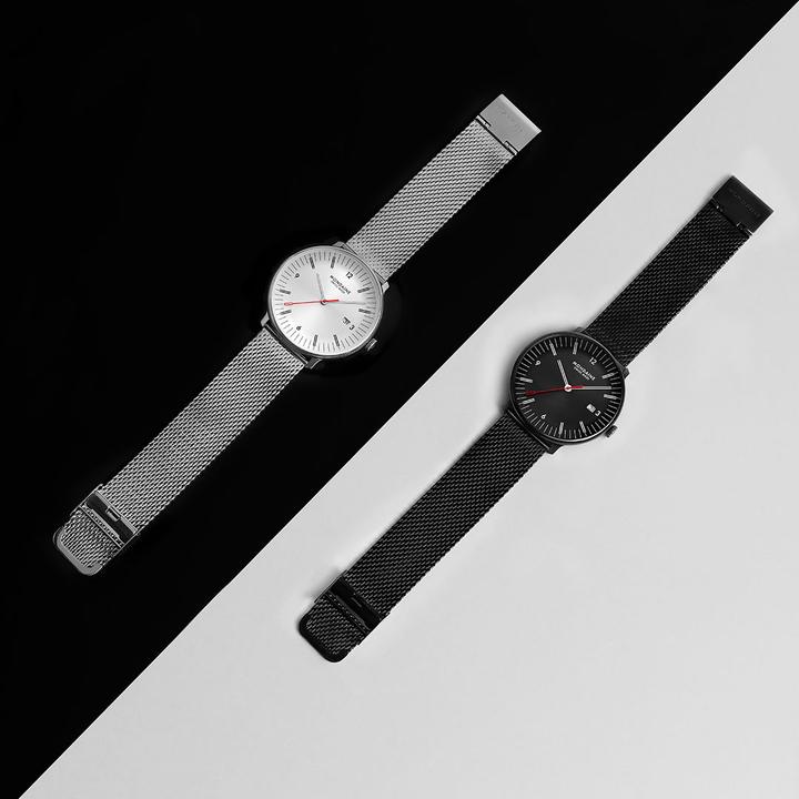 Actual product image Mondaine MLE.41210.SM Men's watch Doppio 41mm (Swiss made, Analogue wristwatch, 41 mm)