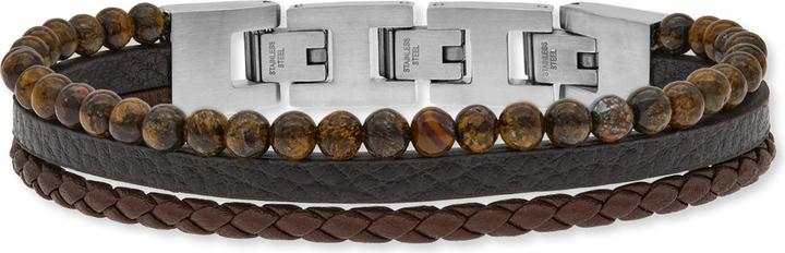 Immagine prodotto Save Brave Bracciale SBB-Tyler-BR Uomo (21.50 cm, Acciaio inossidabile, Cuoio, Pietra)