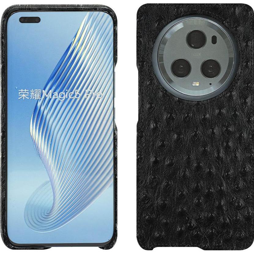 Noreve Lederschutzhülle (Honor Magic5 Pro), Smartphone Hülle, Schwarz