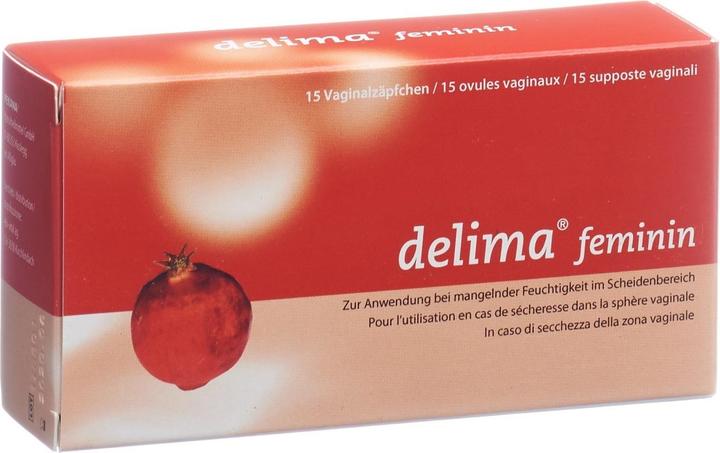Produktbild Delima feminin Granatapfel und Traubenkernoel (Vaginalzäpfchen)