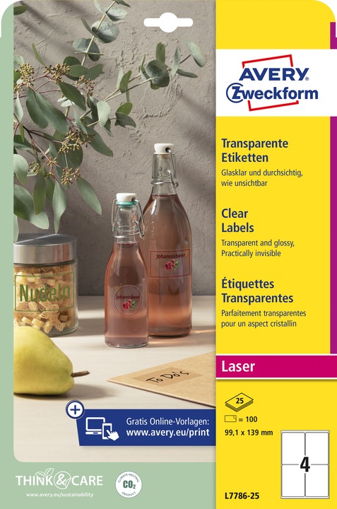 Produktbild Avery Transparente Etiketten