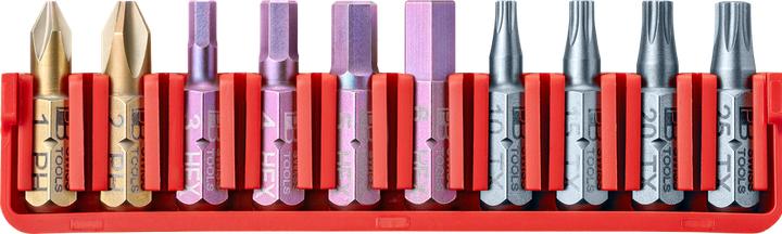 Actual product image PB Swiss Tools Precision Bit Set (TX25, PH2, HEX4, TX10, PH1, TX15, HEX3, HEX5, TX20, HEX6)