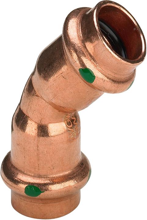 Actual product image Viega Elbow Profipress, d, 28, 45 *, inside-inside (Angled connection)