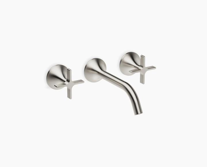 Actual product image Dornbracht VAIA wall-mounted basin mixer without pop-up waste, cross-shaped handle, projection 190 m