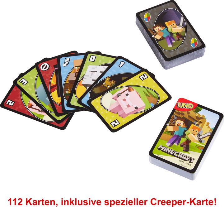 Produktbild Mattel Games Minecraft: UNO (Deutsch, Englisch, Französisch, Italienisch, 2 - 10 Spieler)