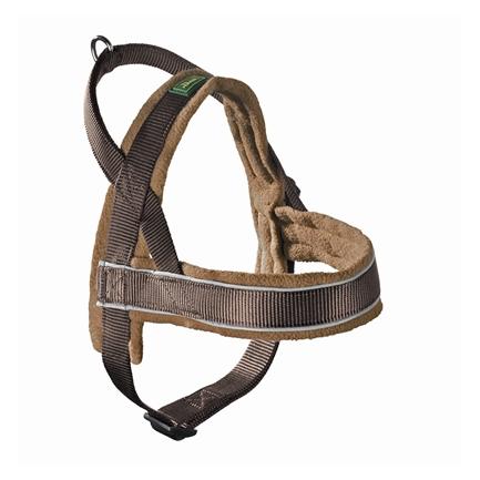 Hunter Harnas Noorse Racing Nylon Bruin / Cognac, Kraag + Leiband