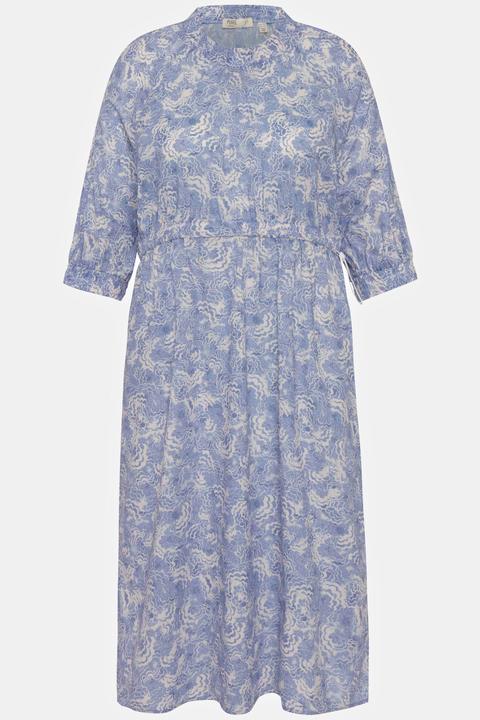 Image du produit Ulla Popken Robe, col rond, cordon, manches 3/4, coton bio (46, 48)