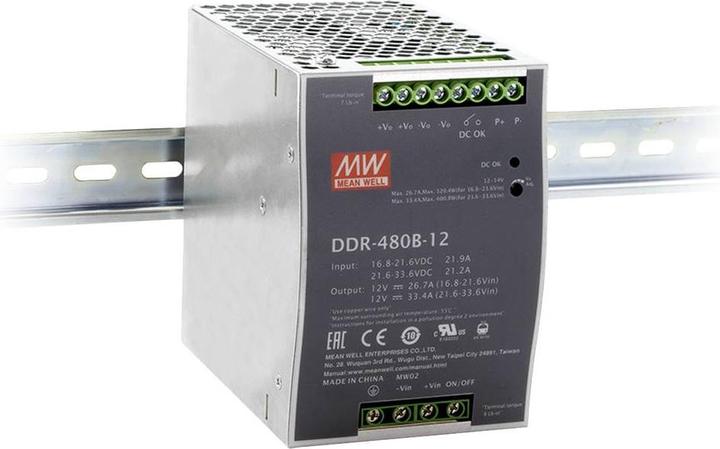 Actual product image MeanWell DDR-480C-12 DC/DC-Wandler 12 V 33.4 A 400.8 W Anzahl Ausgänge 1 x